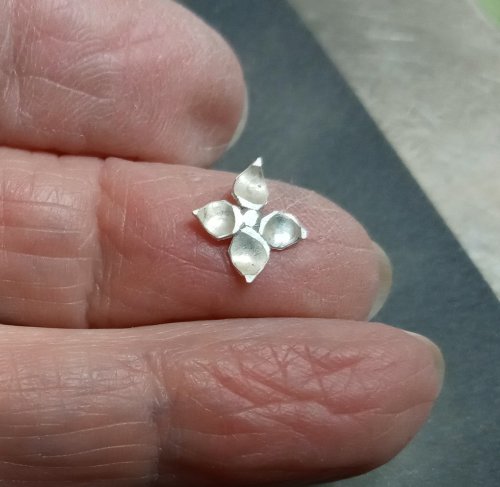 Judy Larson's Small Embellished Classic Cross - , Metalwork, Dapping, Dapping Jewelry, Tumbling, Tumble, Tumbling Jewelry, Butane Torch, Soldering, Solder, Sand with sandpaper